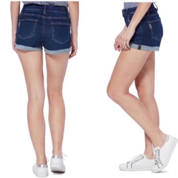 PAIGE JIMMY JIMMY SHORT CUFFED CANDACE WASH DENIM CUTOFF SHORTS 25 - Picture 2 of 9